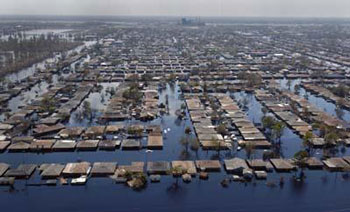Ariel View of a flooded New Orleans
